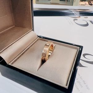 BVLGARI Golden Ring with One Diamond Size 50